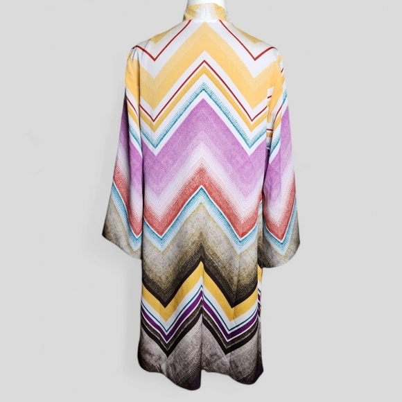 Chicos Women's Cheveron Multicolor Striped Reversible Kimono - Picture 7 of 10